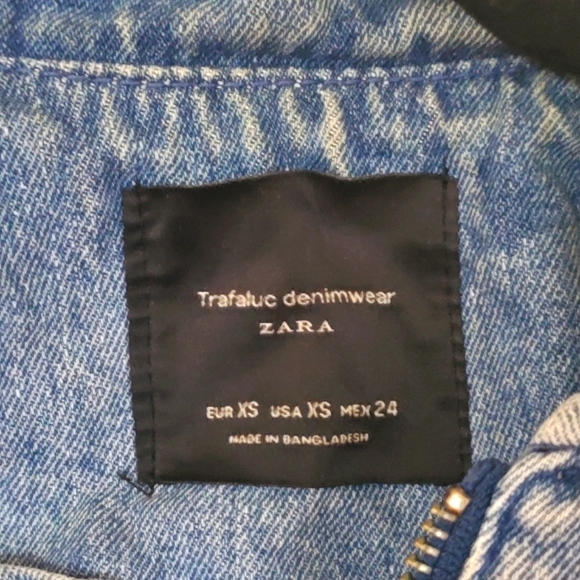 Zara Denim Bomber Jacket - Picture 3 of 5